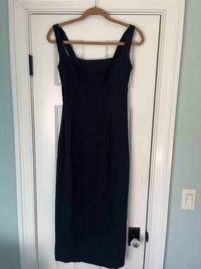 Abercrombie & Fitch Black Square-Neck Midi Dress Size Small